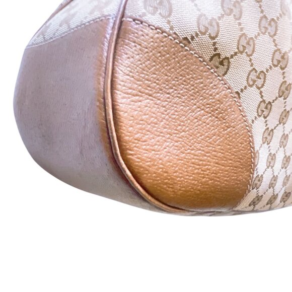 Gucci GG Canvas & Leather Hobo Bag Beige/Brown M - Picture 5 of 14